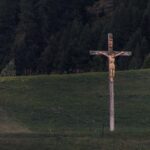 cross in open field